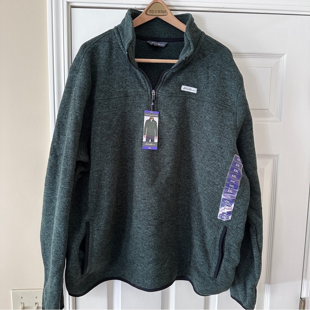 Eddie Bauer Green Quarter Zip Fleece